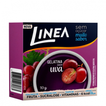 Gelatina Linea sem Açúcar Sabor Uva 10g 