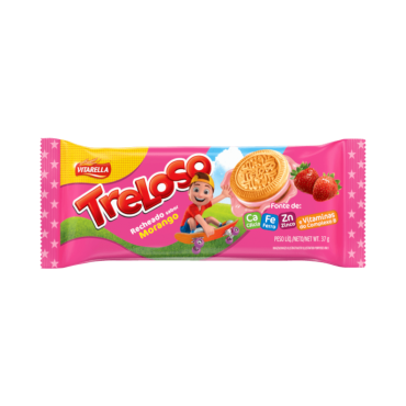 Biscoito Recheado Treloso Morango 37g